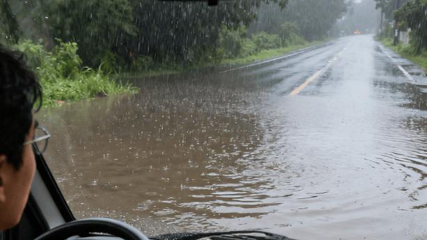 雨季开车遇到积水路段，判断能否通过有啥技巧？涉水后需做哪些检查？