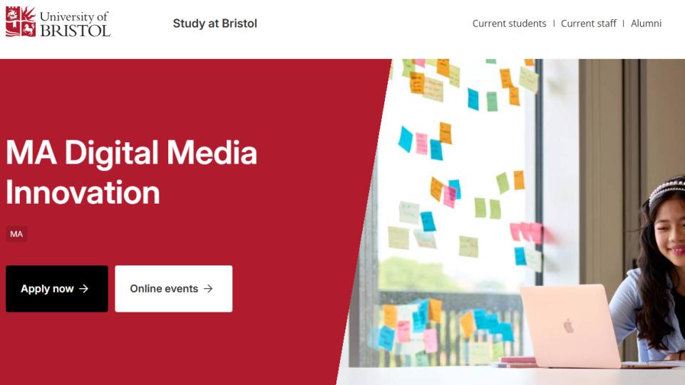 恭喜西浦学员成功斩获布里斯托大学数字媒体创新硕士Offer