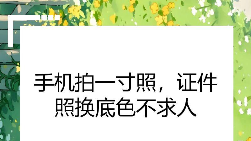 手机拍一寸照，证件照换底色不求人