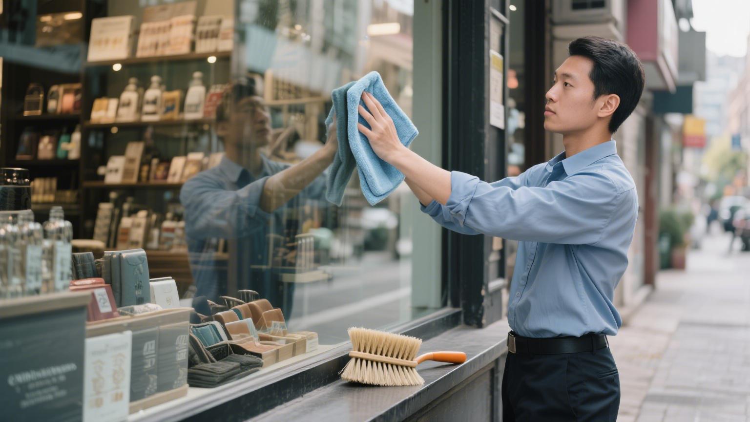 门店橱窗玻璃清洁维护小窍门，通透整洁吸客流