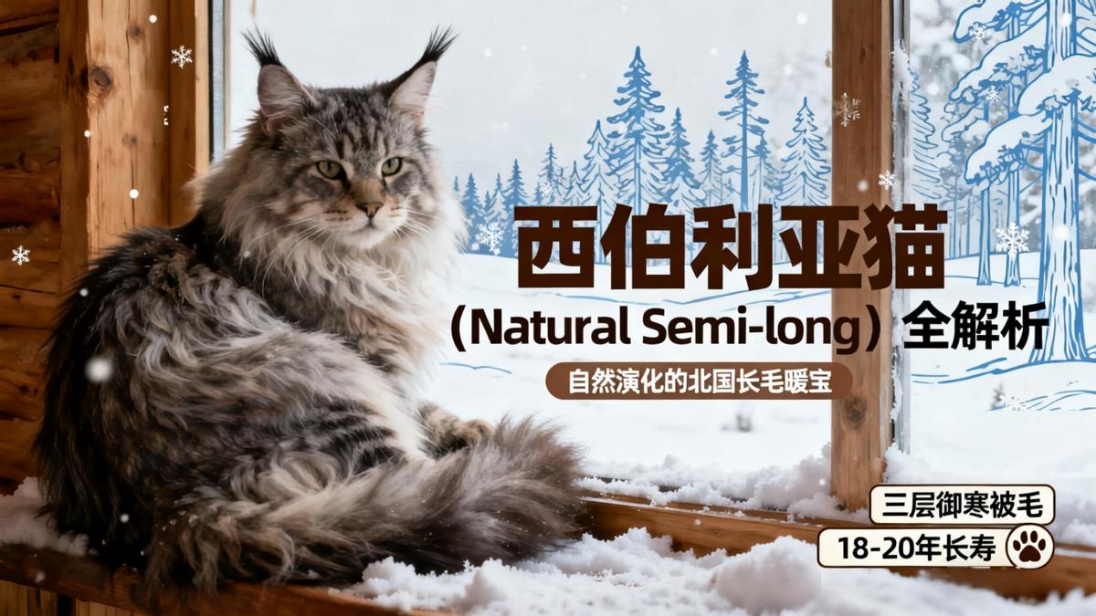 西伯利亚猫（Natural Semi-long）全解析：西伯利亚寒风中的“长毛暖宝”