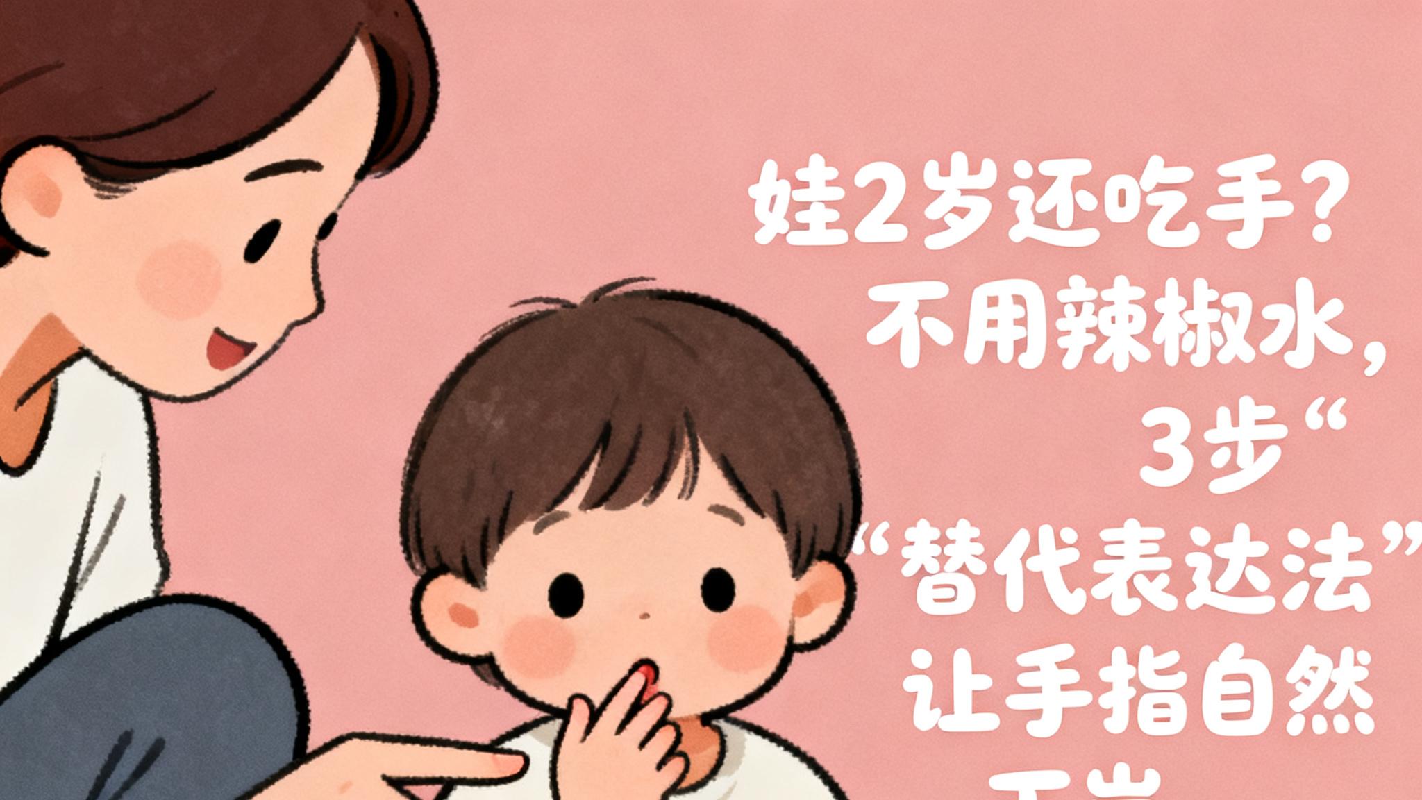 娃2岁还吃手？不用辣椒水，3步“替代表达法”让手指自然下岗