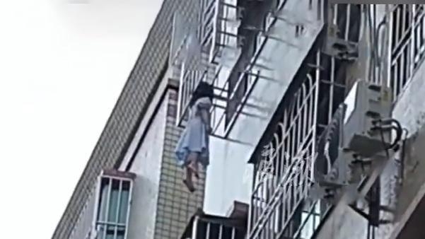 惠州女孩卡六楼防盗窗 男子破门救人化险为夷