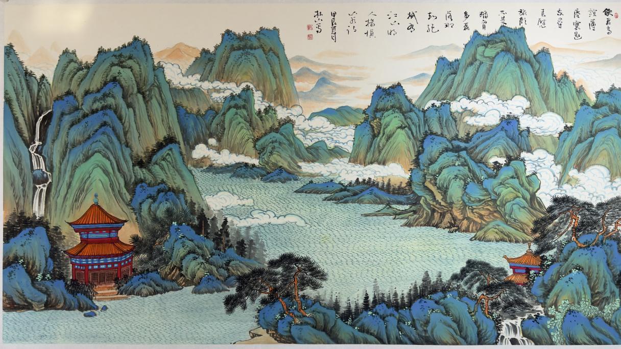 郭林山笔下再现《千里江山图》的青绿风华