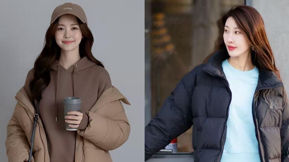 今冬“羽绒服”新穿搭太火了，配无痕裤和长筒靴，活力四射又洋气