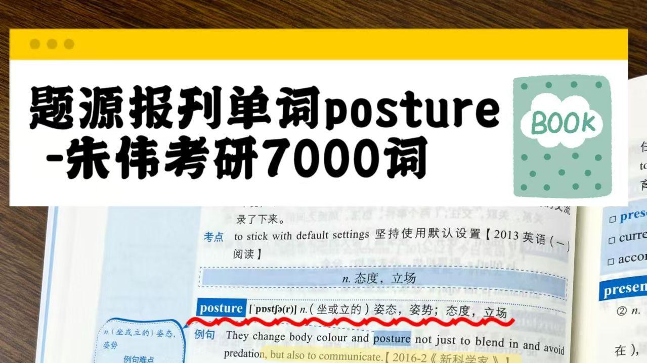 题源报刊单词posture-朱伟考研7000词