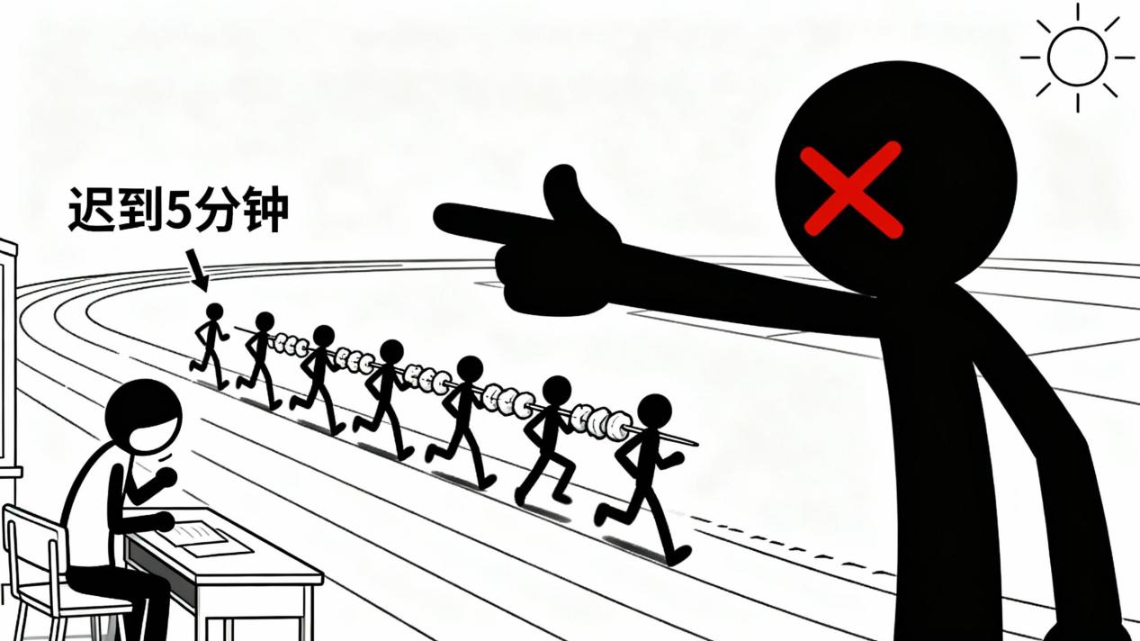学生泪诉：迟到一人，全班受罚？诛九族连坐还要在学校上演多久？