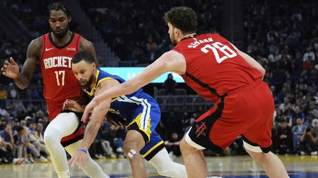 7号，库里低迷仅得3分，火箭逆袭勇士！申京19+14带队大胜！