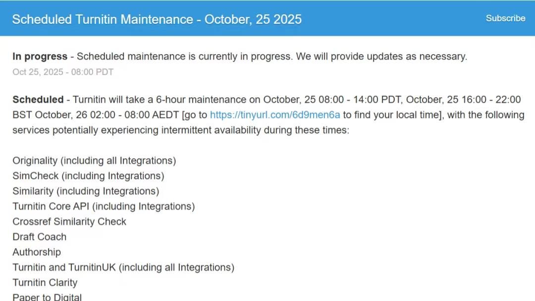 Turnitin升级后又进行了维护，你的论文AI率还好吗？