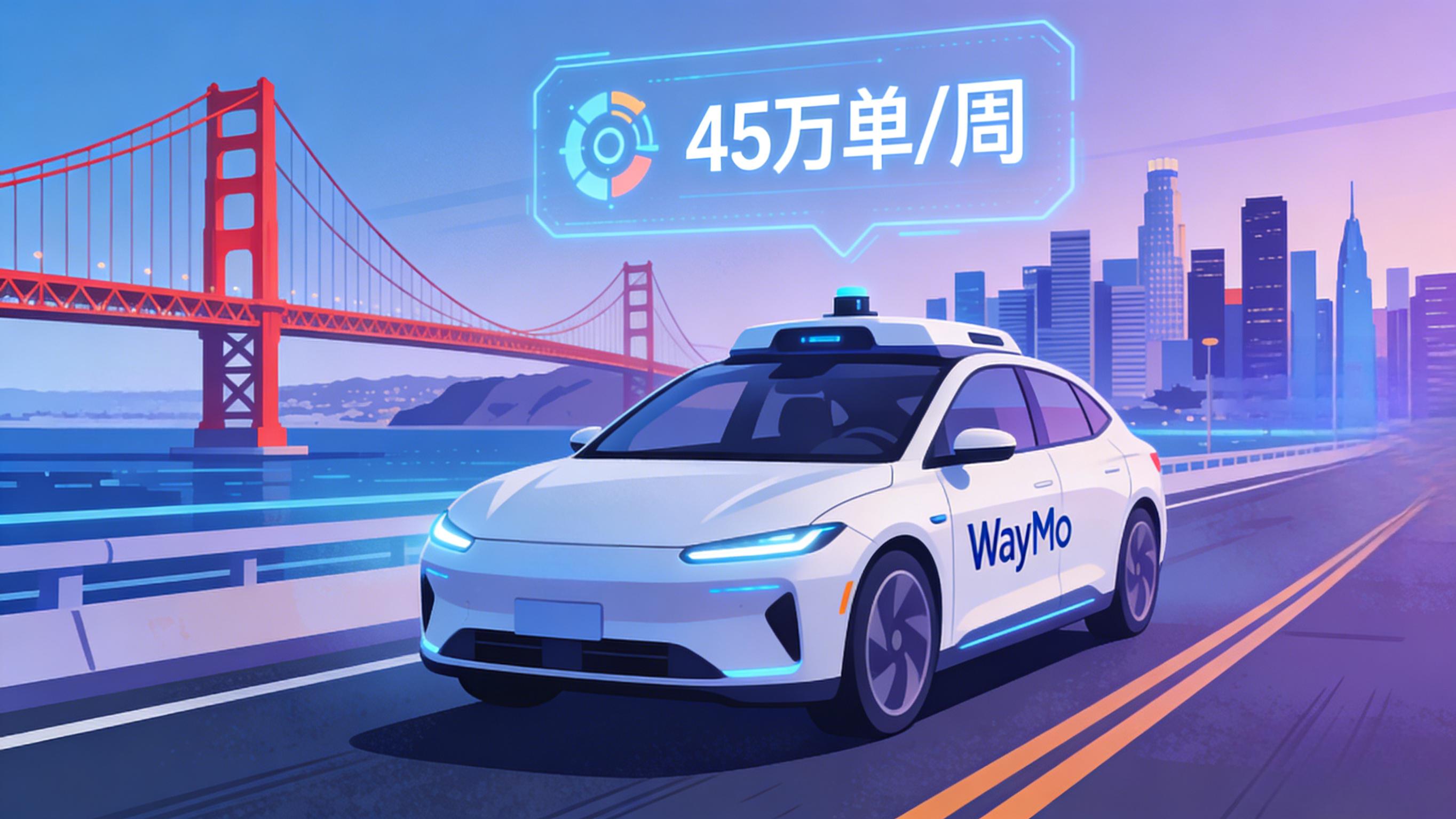 Waymo 单周 45 万单！无人驾驶出行量甩开特斯拉