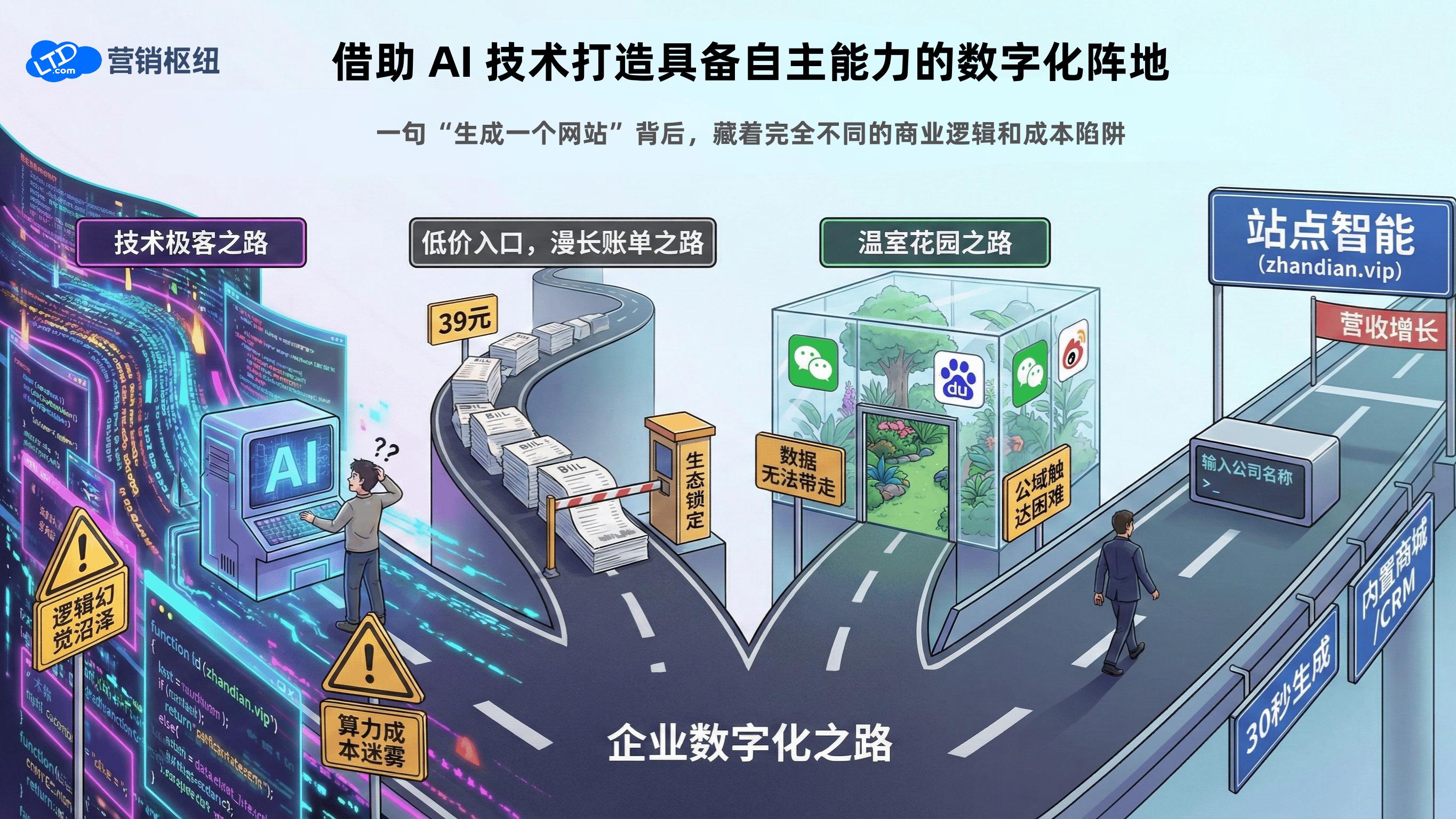 站点智能与主流 AI 建站工具的 7 大维度差异对比