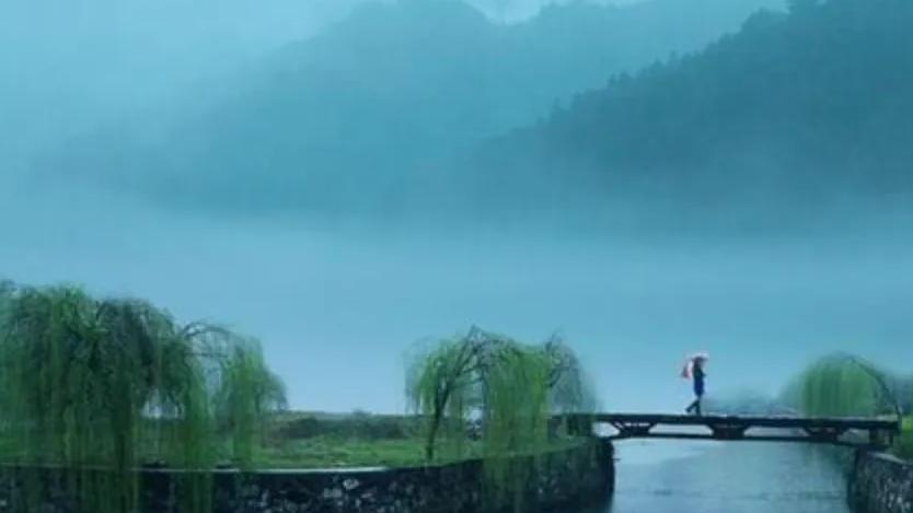 沾衣欲湿杏花雨，吹面不寒杨柳风。