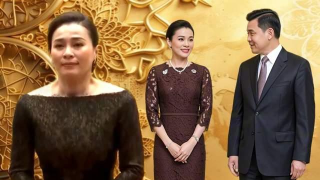 47岁苏提达颜值高，一袭棕色礼服又瘦又美，根本看不出是阿姨辈