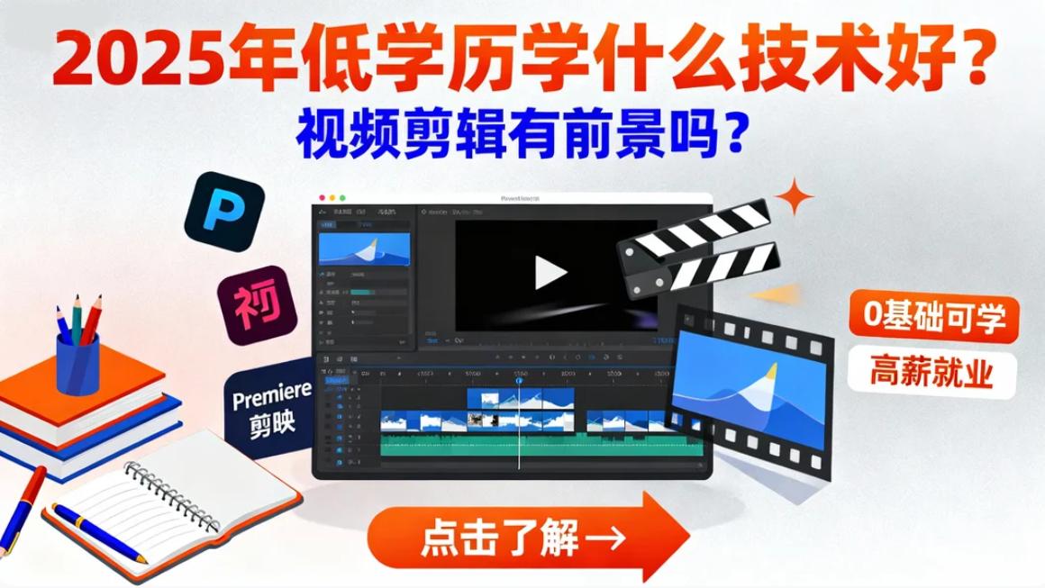 2025年低学历学什么技术好？视频剪辑有前景吗？