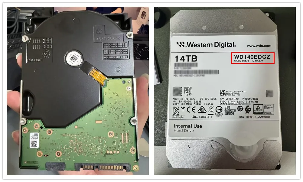 海淘的西数14T大硬盘开箱！折合1TB/95元，又捡漏了