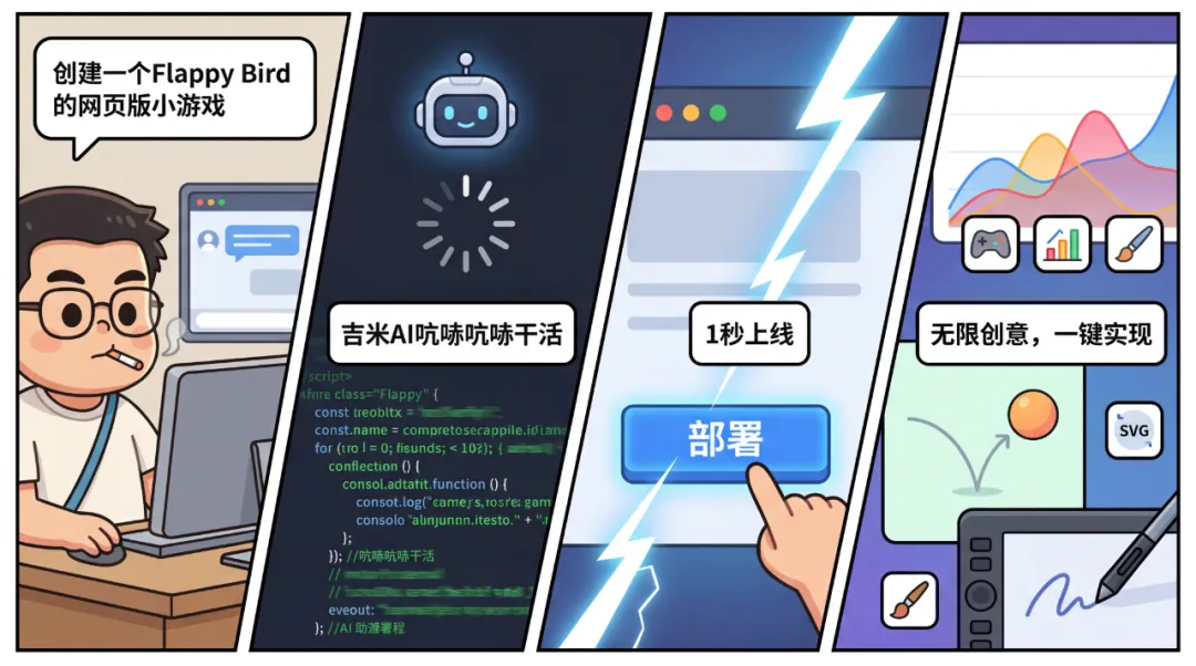 编程小白一行代码没写，5分钟搞定小游戏开发、部署上线