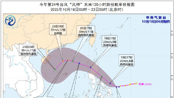 今年第24号台风“风神”已生成
