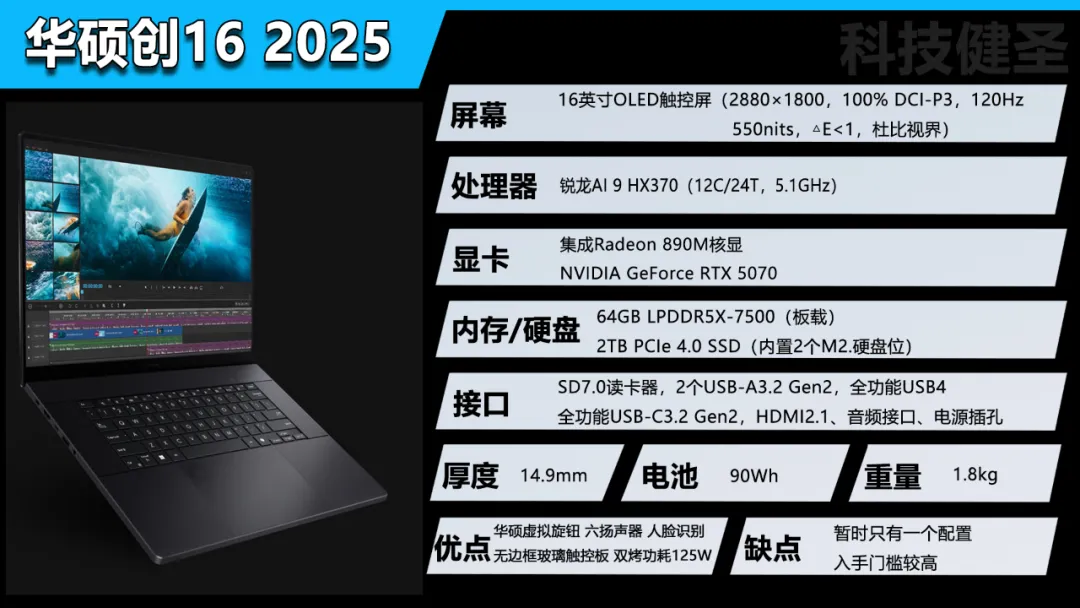 加量不加价！华硕ProArt创16升级RTX5070 国补价依旧15999元