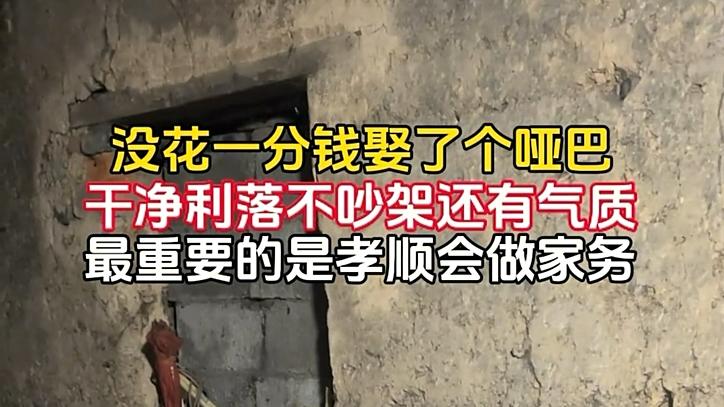 男子没花一分钱就娶到一个哑巴，遭全家人反对：你以后会后悔的