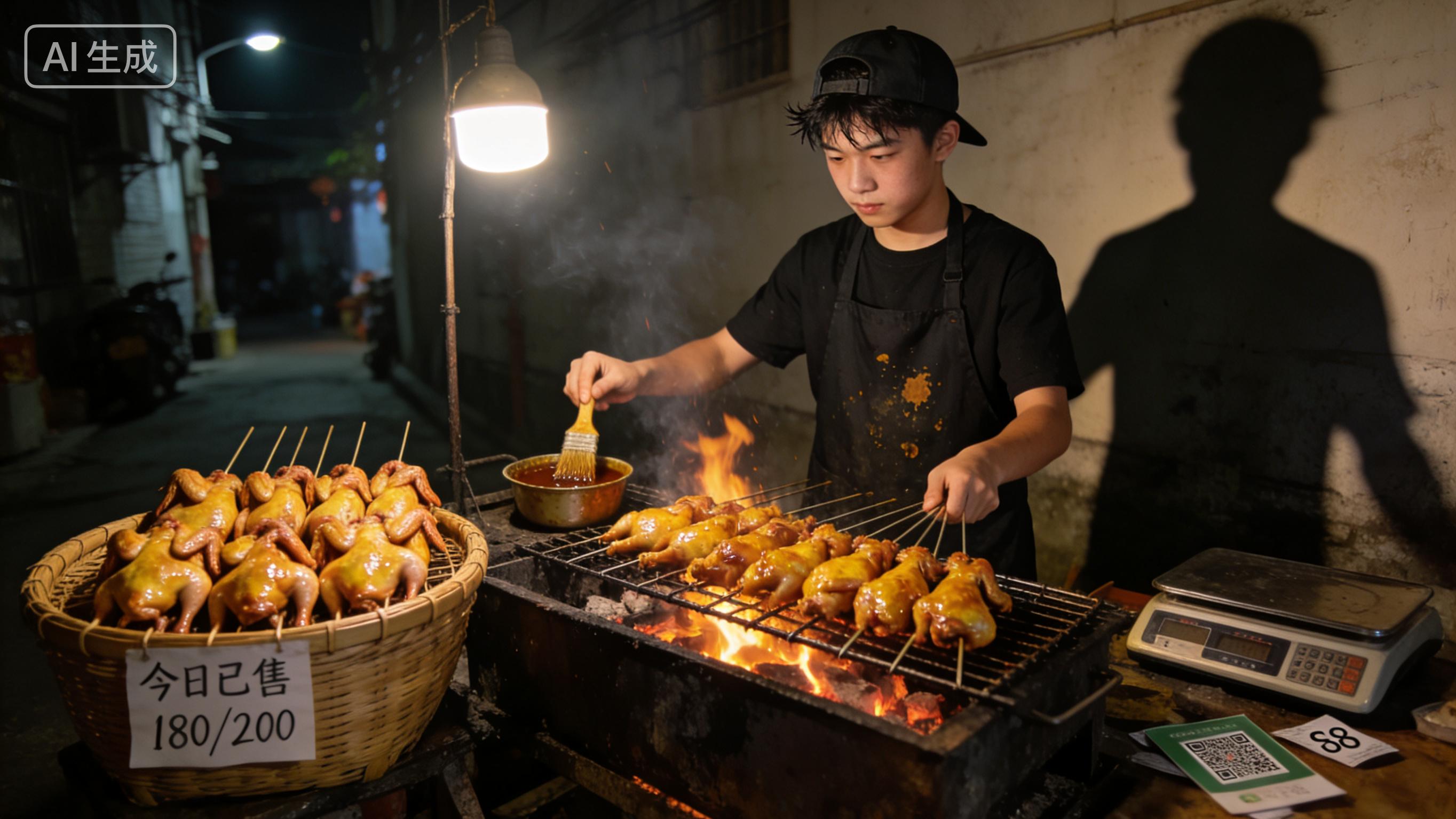 深圳 16 岁烤鸡摊主月入 20 万，3 万起步，打工人看呆