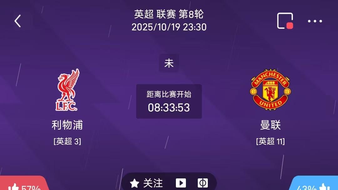 10/19 周日 每日分享赛事解析 利物浦VS曼联