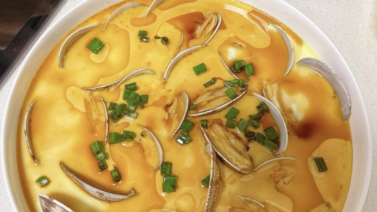 花蛤蒸蛋羹｜一口滑到心里，鲜得眉毛跳舞