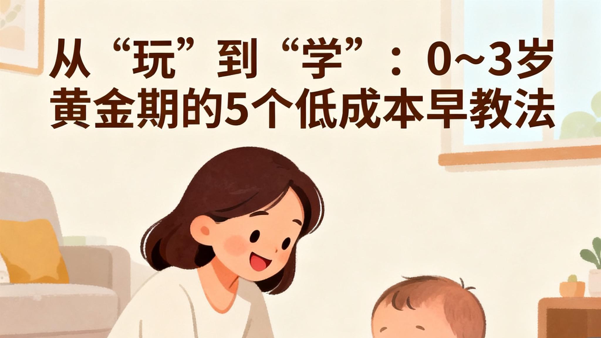 从“玩”到“学”：0～3岁黄金期的5个低成本早教法，每天15分钟，轻松养出聪明娃