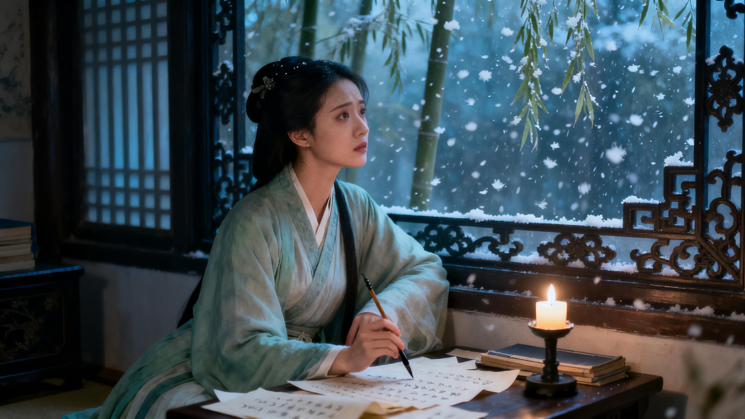 泪融残粉，独抱浓愁：李清照与晏几道的隔世低语