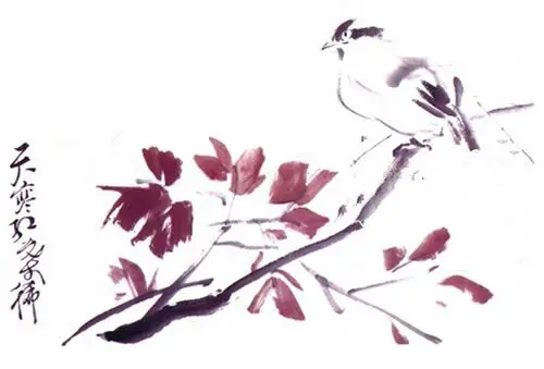 太平鸟写意花鸟画法步骤图示解析