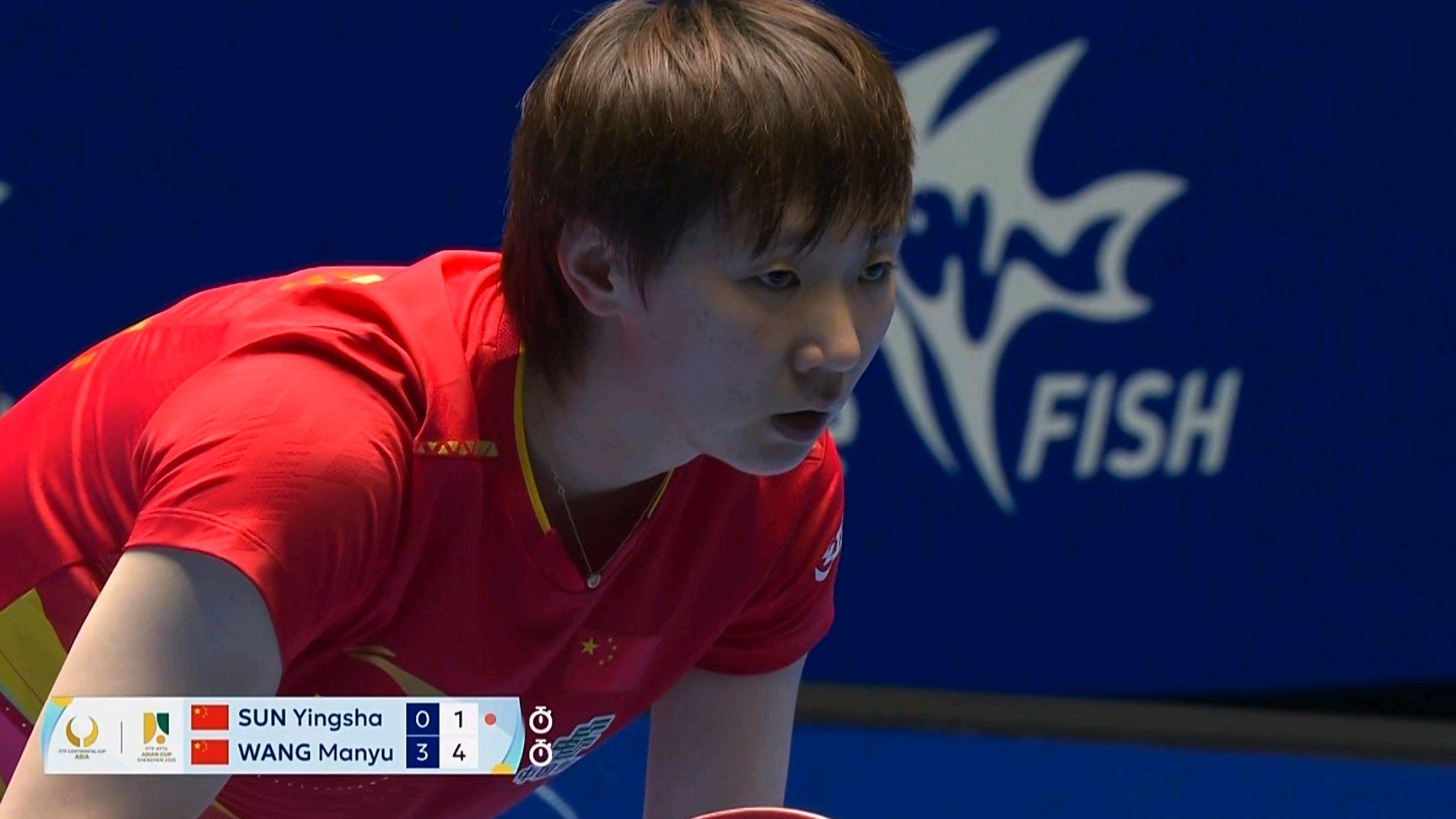 祝贺！王曼昱4-0孙颖莎获亚洲杯女单冠军，孙颖莎摘银，蒯曼铜牌