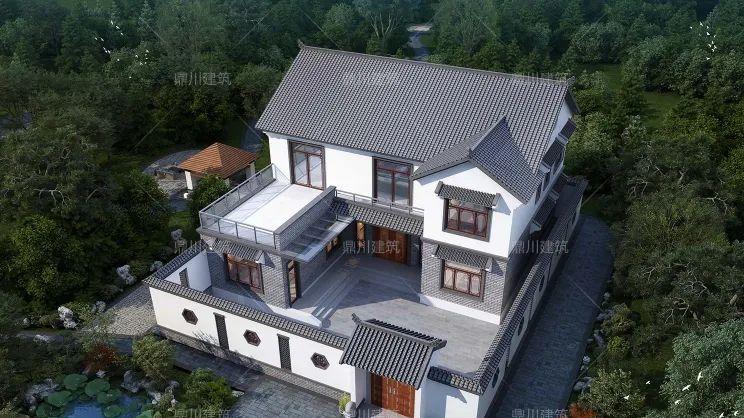 面宽16×20米，二层别墅，院子+堂屋+柴火灶，建房主造价50万