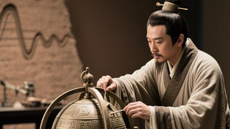 张衡地动仪内部构造，东汉灵台遗址现地震波传导模型