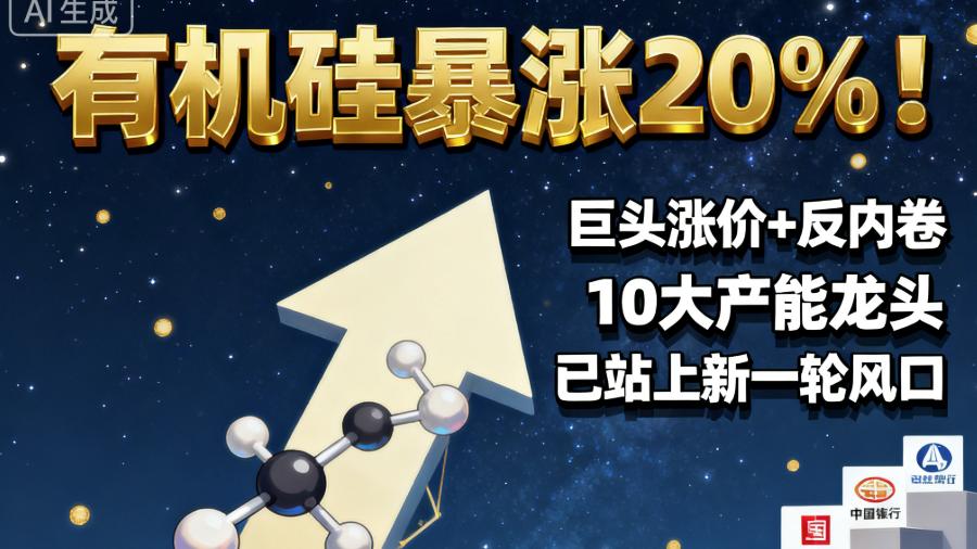 有机硅暴涨20%！巨头涨价+反内卷 10大产能龙头已站上新一轮风口