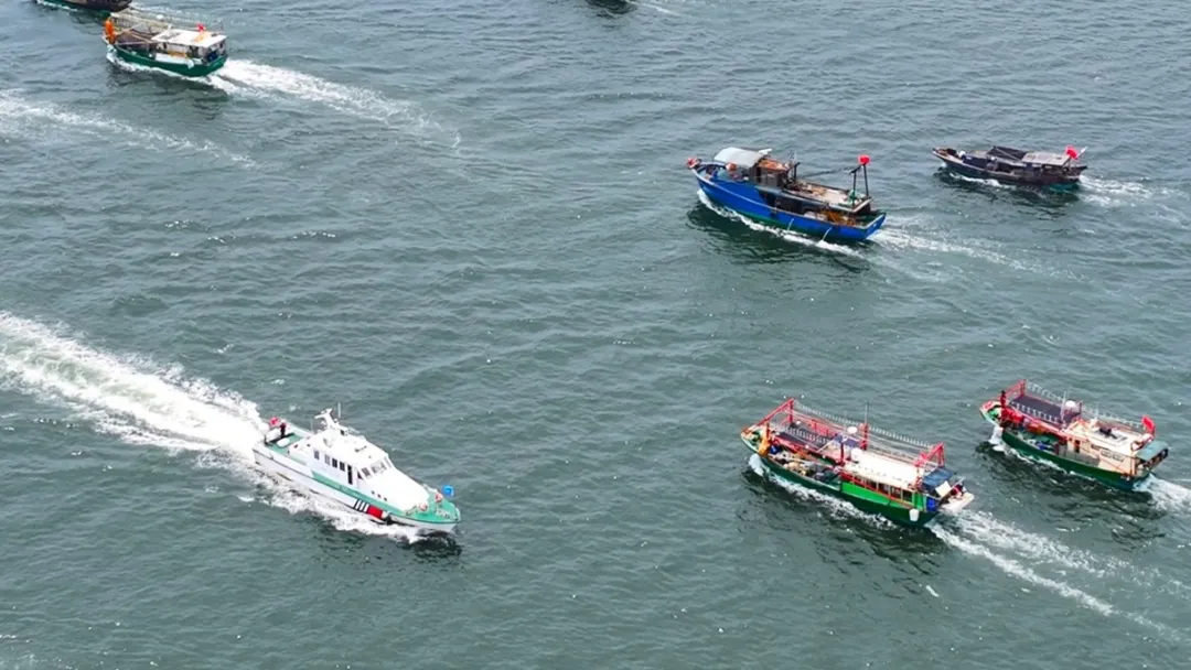 今日，约5点5万艘渔船驶向南海东海