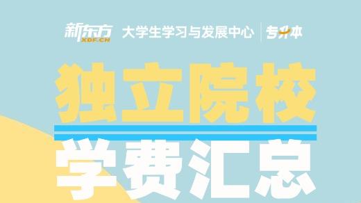 2026江西统招专升本：独立院校学费汇总