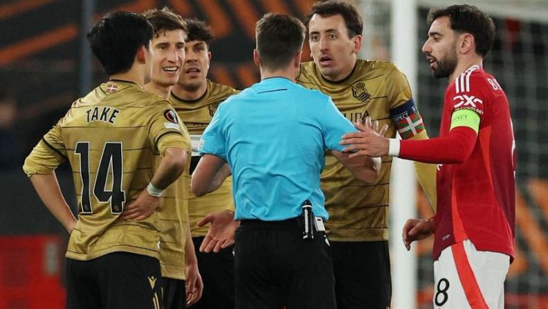 因出现重大失误 曼联vs皇家社会当值主裁或被暂停