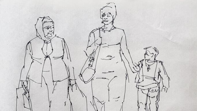 【画作赏析】丝路长卷·动韵生辉——马振江新疆动态素描赏析