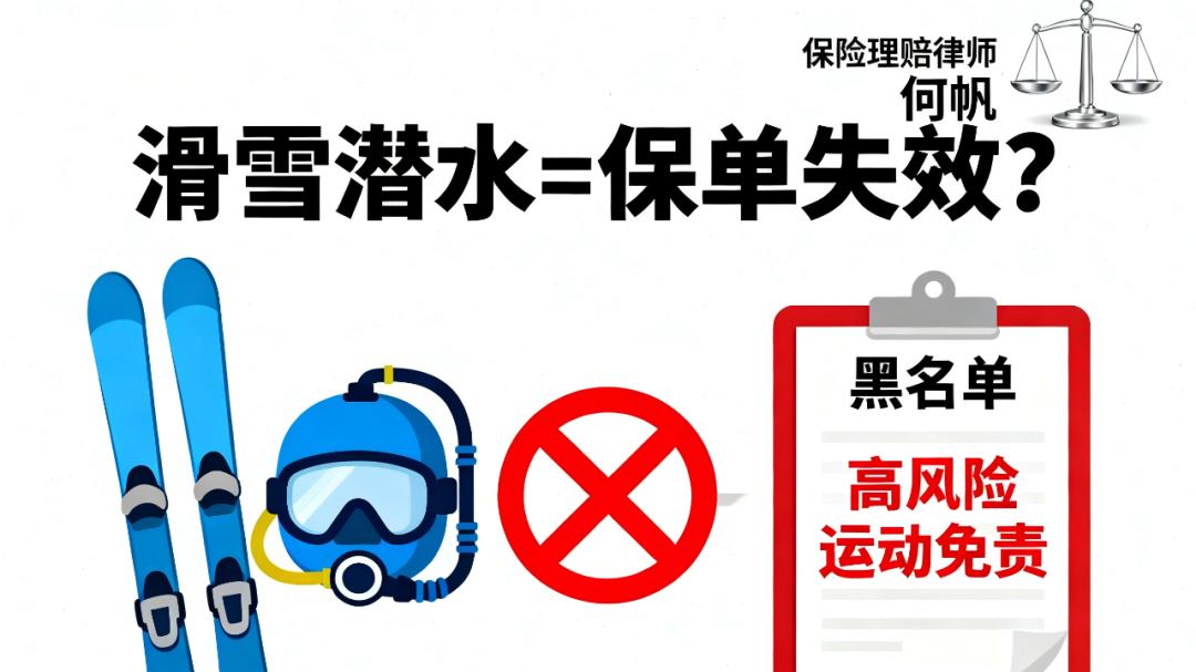 何帆律师：滑雪潜水，保险公司认为是高风险运动，不在意外险保障的范围怎么办？