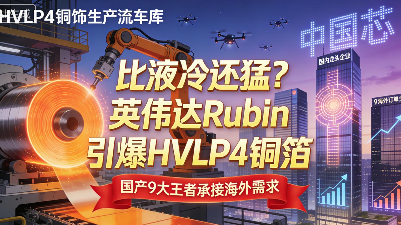 或比液冷还猛！英伟达Rubin引爆HVLP4铜箔  9大王者有海外订单