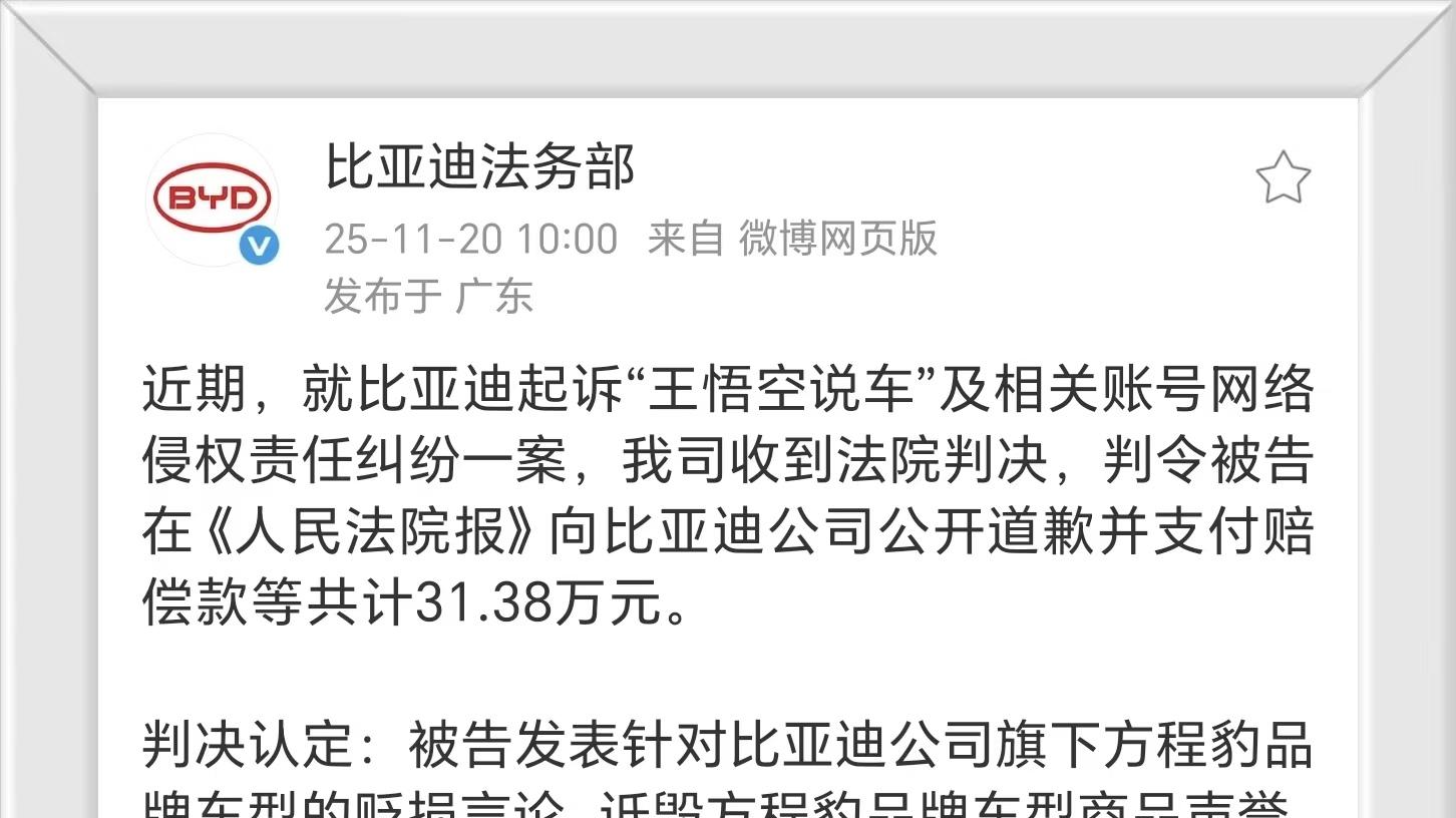 大快人心，比亚迪法务发文！！！