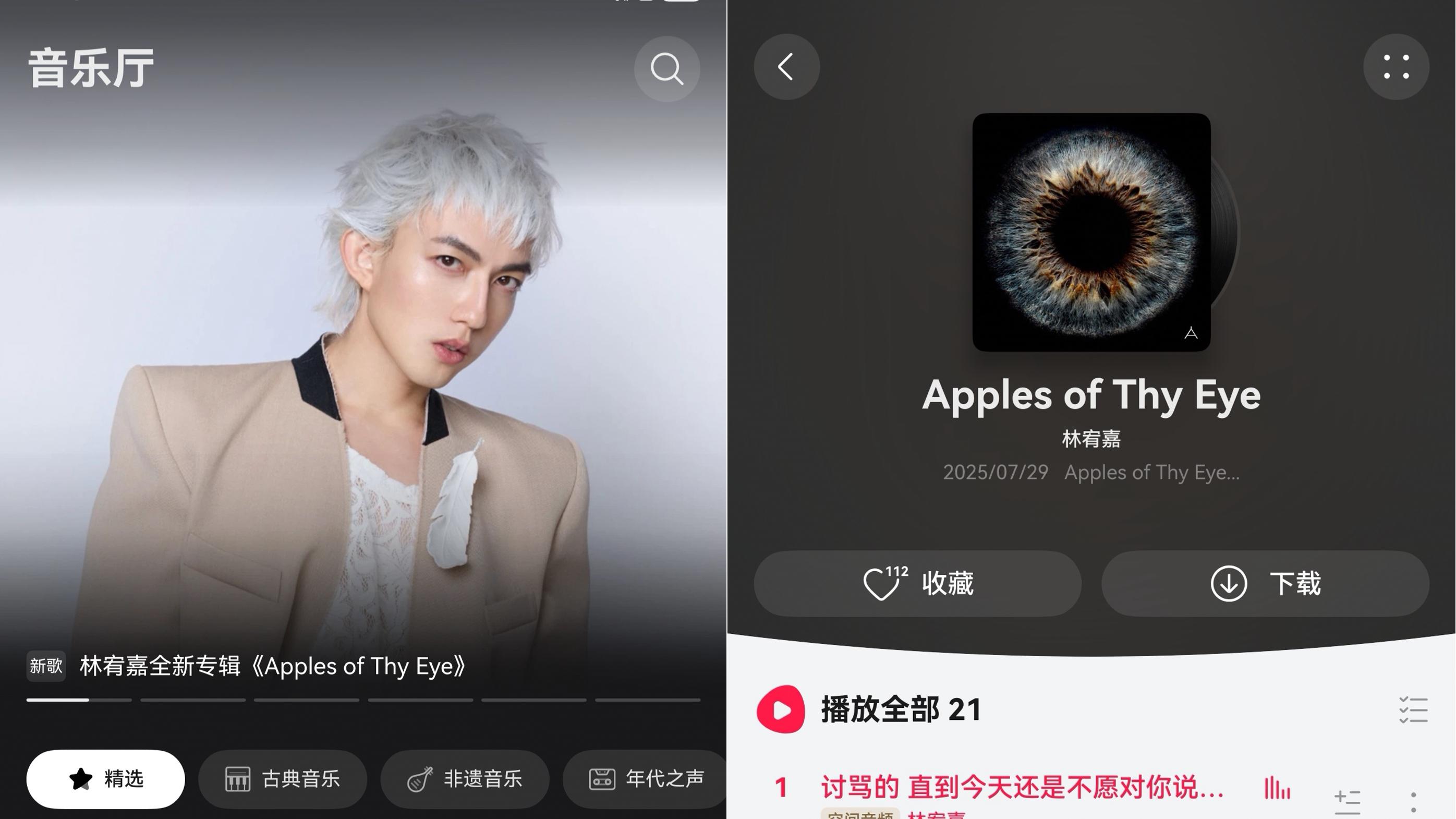 鸿蒙5深夜音乐时间: 林宥嘉新专辑让我有一种被双手轻拍后背的感觉