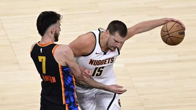 两分险胜！戈登三分准绝杀雷霆总分1-0！约基奇轰42+22亚历山大33分