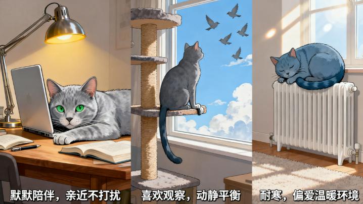 俄罗斯蓝猫 Natural SH：北极圈旁的自然短毛精灵