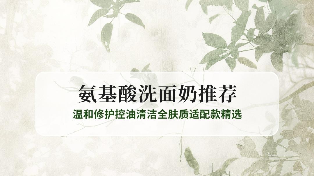 2025氨基酸洗面奶推荐TOP10榜单：温和修护控油清洁全肤质适配款精选