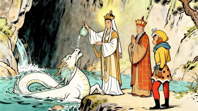 看了30年西游才懂：小白龙吃白马是剧本，玉帝下殿迎观音藏着猫腻