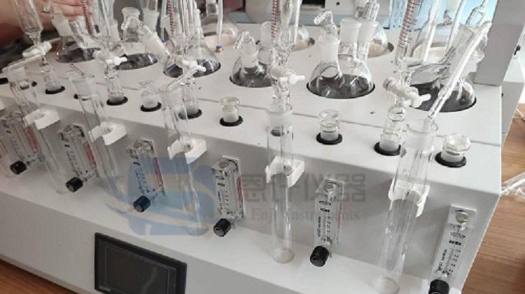 智能硫化物酸化吹气仪，水中的硫化物进行酸化-吹气-吸收的前处理设备