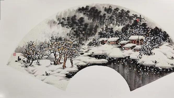 画作赏析丨扇面山水，刘芙蓉笔下的诗意栖居