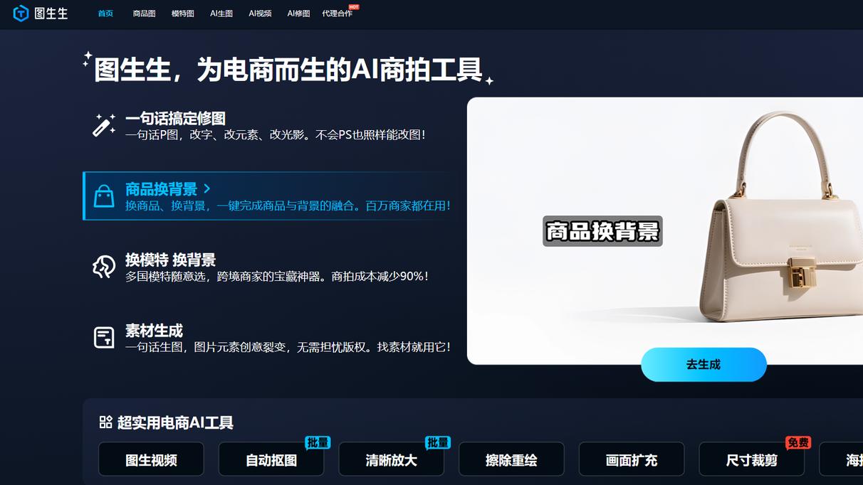 不会PS怎么给电商图片换背景？AI一键搞定，快码住这10个电商换背景工具！