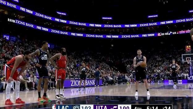 3连胜！西蒙斯首秀惊艳，哈登32+10乔治低迷12中3，快船四杀爵士