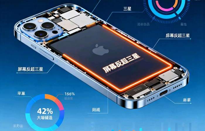 苹果17零件大拆解：42%成本来自中国，屏幕反超三星！